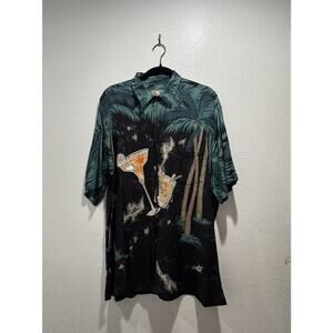 VINTAGE Tori Richards Shirt Men’s Short Sleeve Margarita Cocktail Palm Hawaiian